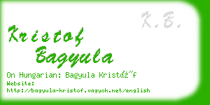 kristof bagyula business card